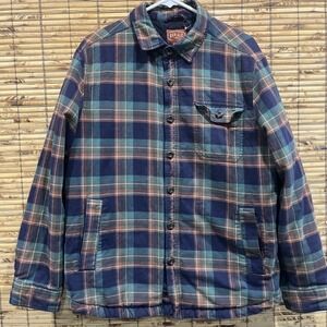 Red Ale Alesbury Mens Shacket L Tartan‎ Plaid Flannel Insulated Chore Work Cabin
